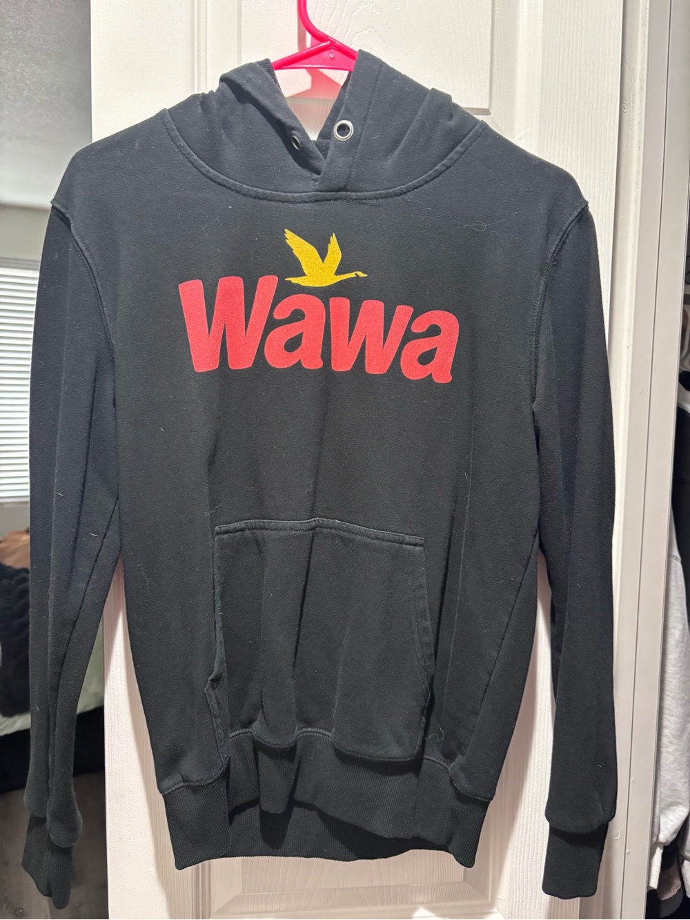 Wawa Men's Black Zip-Up Hoodie with Red Logo